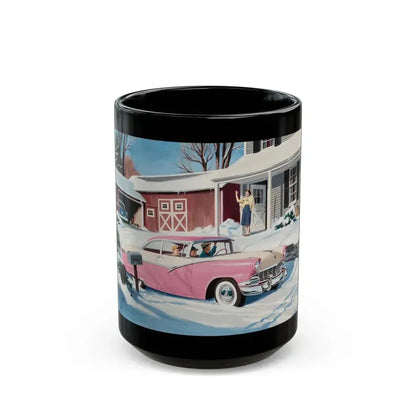 Ford Fairlaine advertisement, 1956 - Black Coffee Mug 15oz - Go Mug Yourself