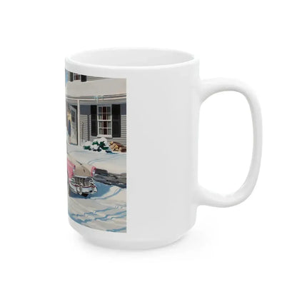 Ford Fairlaine advertisement, 1956 - White Coffee Mug - Go Mug Yourself