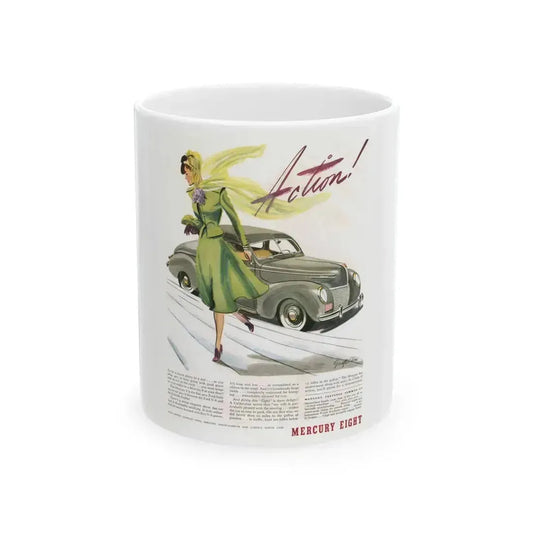 Ford Mercury advertisement, 1939 - White Coffee Mug 11oz - Go Mug Yourself