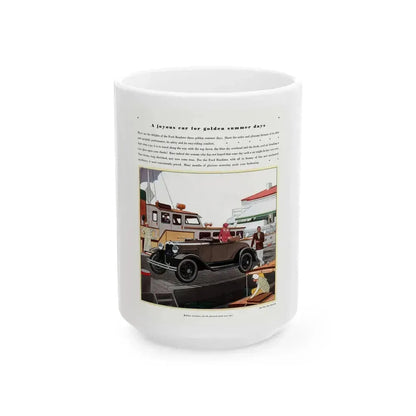 Ford Roadster ad, Pictorial Review, August 1930 - White Coffee Mug 15oz - Go Mug Yourself