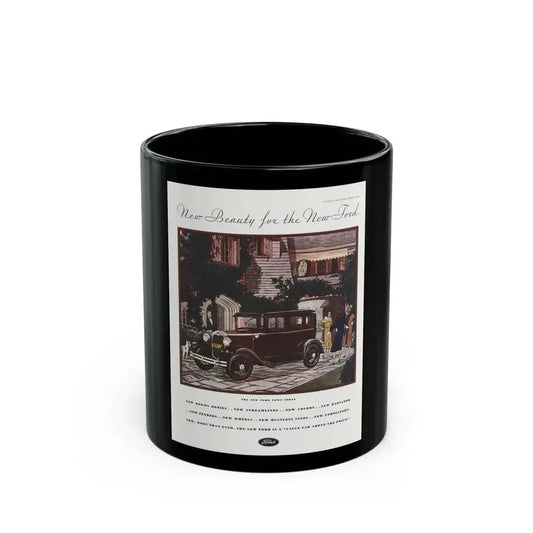 Ford Sedan ad, McCall's, March 1930 - Black Coffee Mug 11oz - Go Mug Yourself