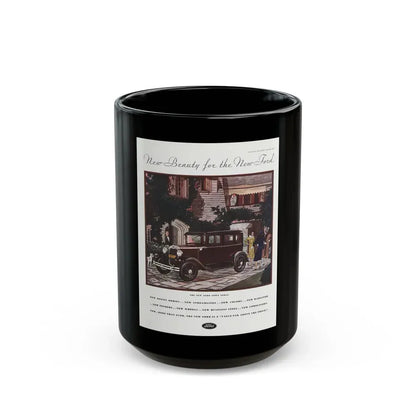 Ford Sedan ad, McCall's, March 1930 - Black Coffee Mug 15oz - Go Mug Yourself