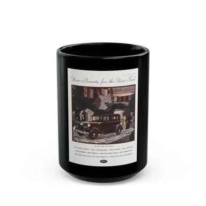 Ford Sedan ad, McCall's, March 1930 - Black Coffee Mug 15oz - Go Mug Yourself
