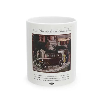 Ford Sedan ad, McCall's, March 1930 - White Coffee Mug 11oz - Go Mug Yourself