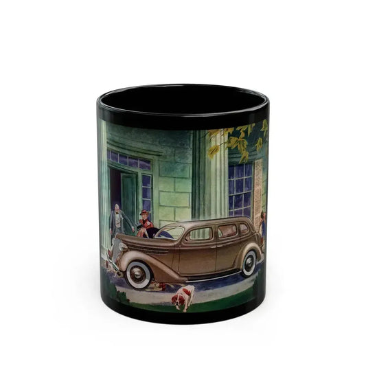 Ford V-8 for 1936 advertisement, The American Magazine, May 1936 - Black Coffee Mug 11oz - Go Mug Yourself