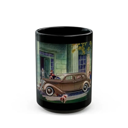 Ford V-8 for 1936 advertisement, The American Magazine, May 1936 - Black Coffee Mug 15oz - Go Mug Yourself