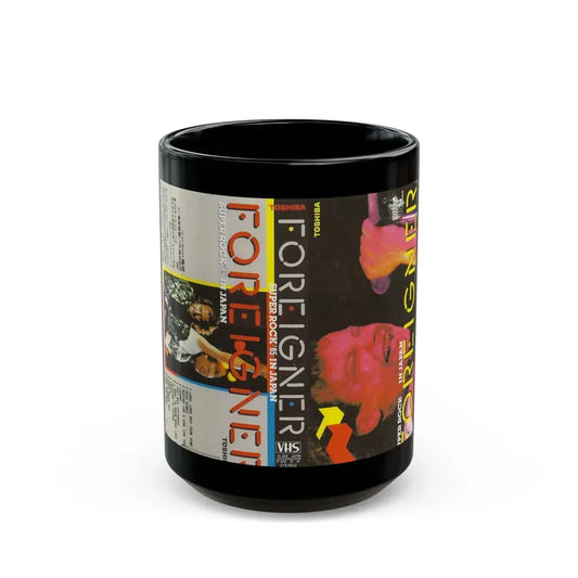 FOREIGNER SUPER ROCK 85 IN JAPAN (VHS COVER) - Black Coffee Mug 15oz - Go Mug Yourself