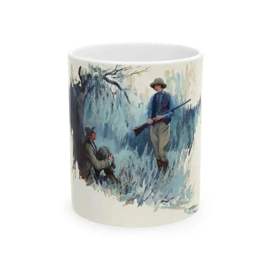 Forest Hunting Scene - White Coffee Mug 11oz - Go Mug Yourself