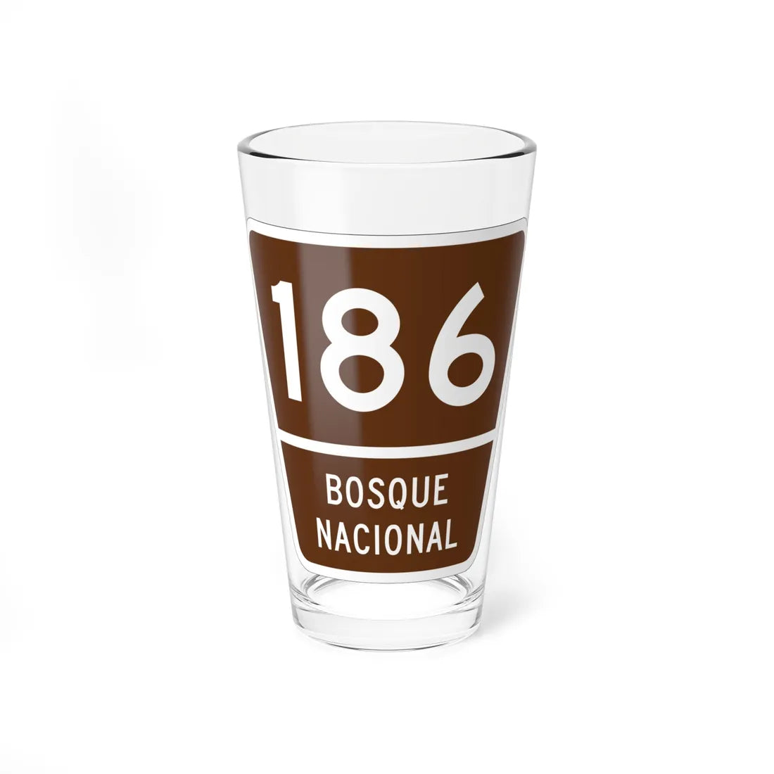 Forest Route 186 Puerto Rico (Puerto Rico) (Road Sign) Pint Glass 16oz 16oz - Go Mug Yourself