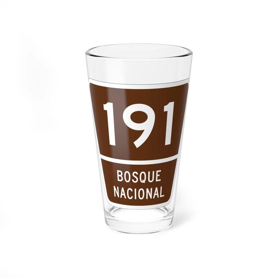 Forest Route 191 Puerto Rico (Puerto Rico) (Road Sign) Pint Glass 16oz 16oz - Go Mug Yourself