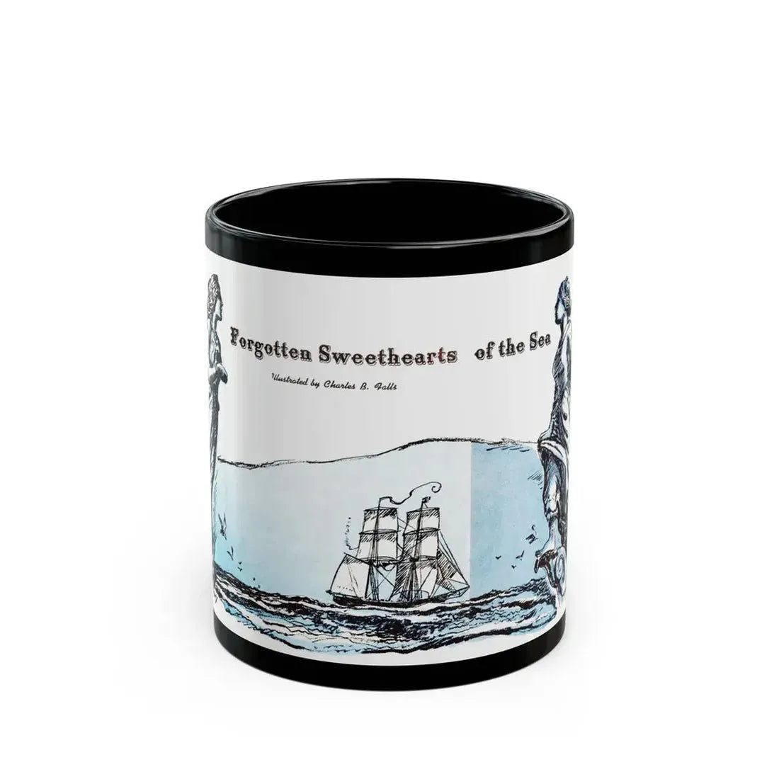 Forgotten Sweethearts of the Sea, Blue Book Magazine, April 1948 - Black Coffee Mug 11oz - Go Mug Yourself