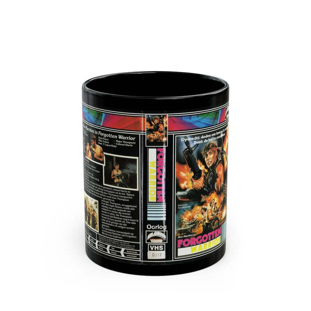 FORGOTTEN WARRIOR (VHS COVER) - Black Coffee Mug-11oz-Go Mug Yourself