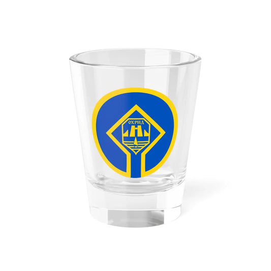 Former coat of arms of Ohrid Municipality (North Macedonia) (Coat of Arms) Shot Glass 1.5oz 1.5oz - Go Mug Yourself