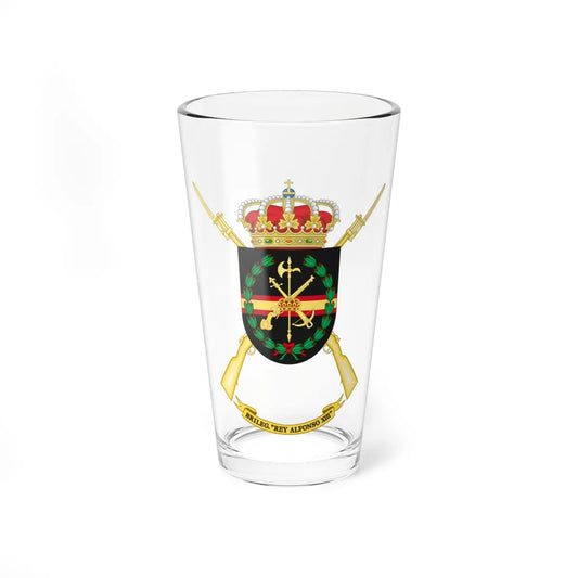 Former Coat of Arms of the 2nd Spanish Legion Brigade King Alfonso XIII (Spain) (Coat of Arms) Pint Glass 16oz 16oz - Go Mug Yourself