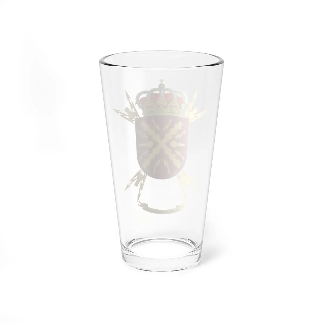 Former Coat of Arms of the Spanish Army Signals Command (Spain) (Coat of Arms) Pint Glass 16oz - Go Mug Yourself