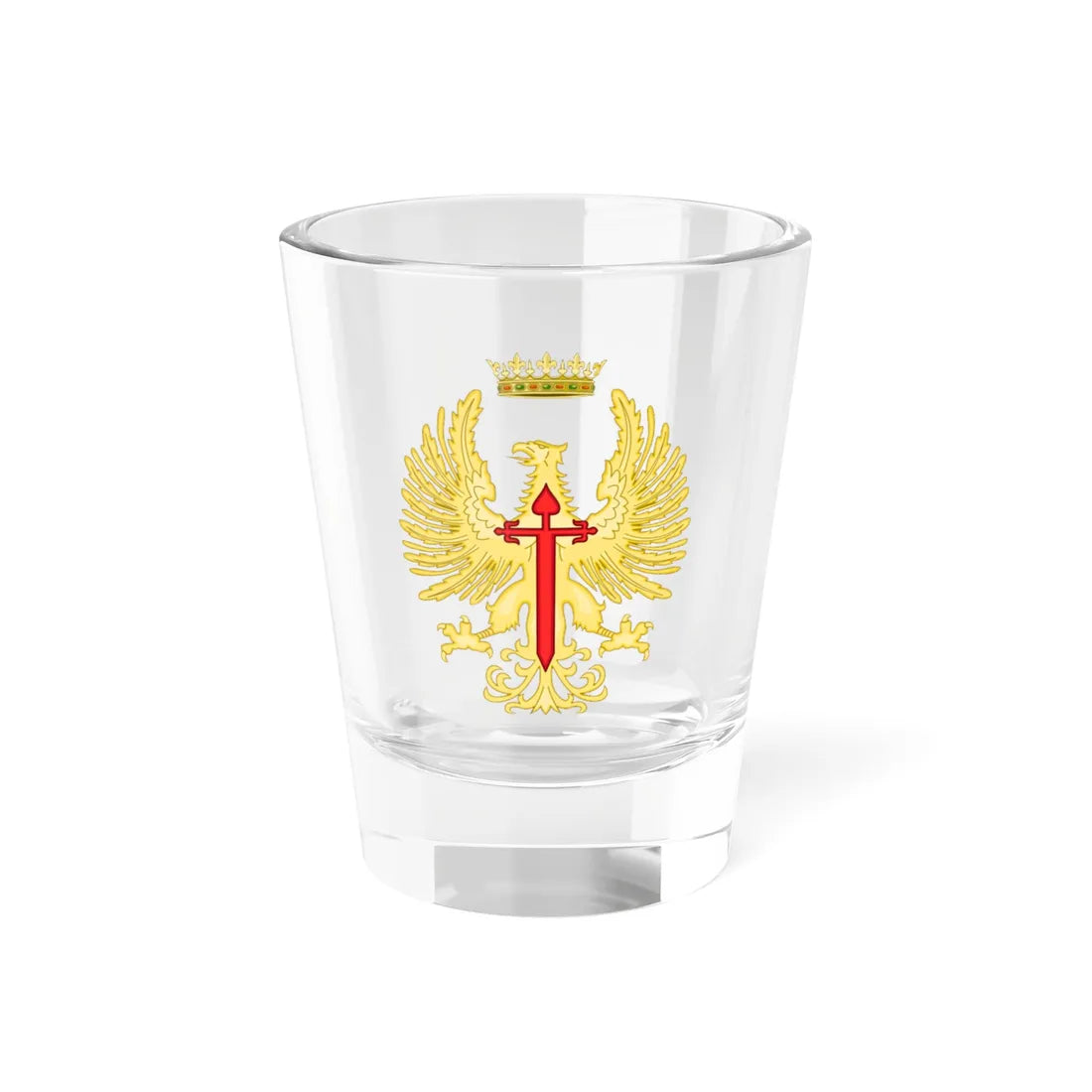 Former Emblem of the Spanish Army 1943-1975 (Spain) (Coat of Arms) Shot Glass 1.5oz 1.5oz - Go Mug Yourself