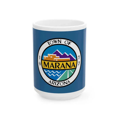Former flag of Marana Arizona 2013 - 2021 (United States) White Coffee Mug 15oz - Go Mug Yourself