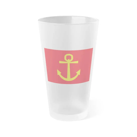 Former flag of Narvik Nordland Norway - Frosted Pint Glass 16oz 16oz Frosted - Go Mug Yourself