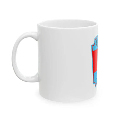 Former flag of the Albanian National Olympic Committee (Albania) White Coffee Mug - Go Mug Yourself