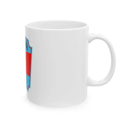 Former flag of the Albanian National Olympic Committee (Albania) White Coffee Mug - Go Mug Yourself