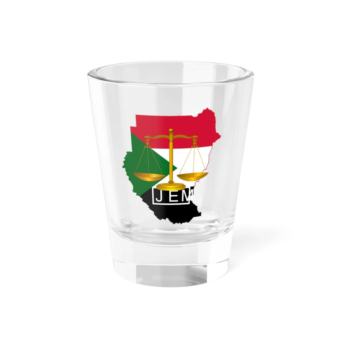 Former logo of the JEM (Sudan) Shot Glass 1.5oz 1.5oz - Go Mug Yourself