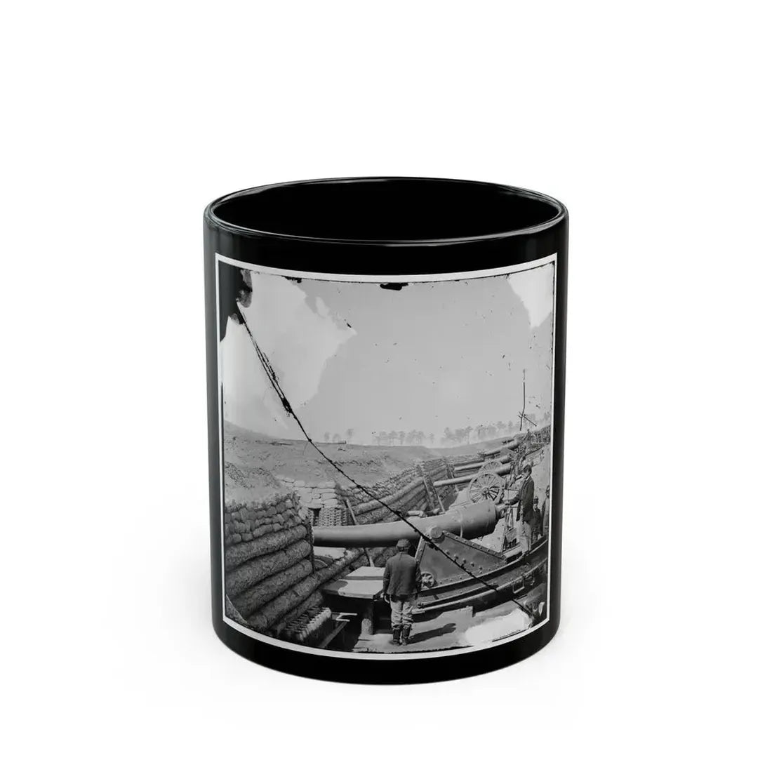 Fort Brady, Va. Battery Of Parrott Guns Manned By Company C, 1st Connecticut Heavy Artillery (U.S. Civil War) Black Coffee Mug 11oz - Go Mug Yourself