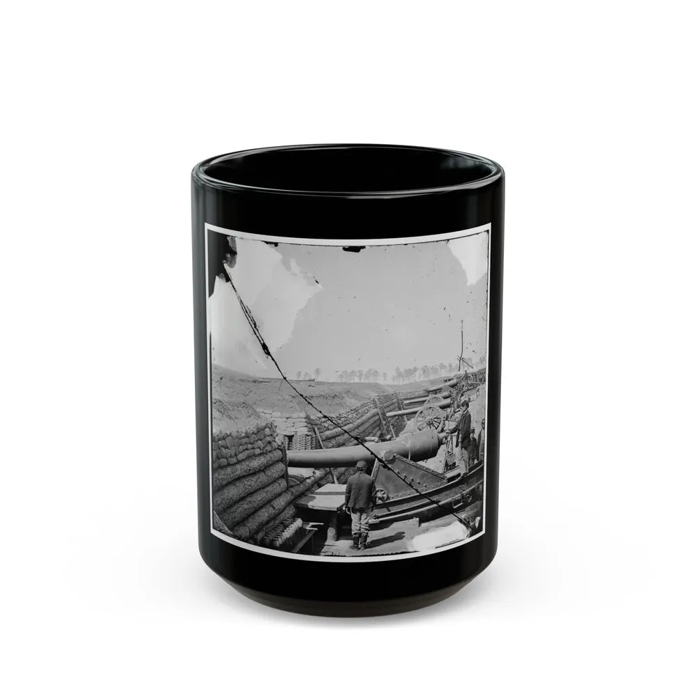 Fort Brady, Va. Battery Of Parrott Guns Manned By Company C, 1st Connecticut Heavy Artillery (U.S. Civil War) Black Coffee Mug-15oz-Go Mug Yourself