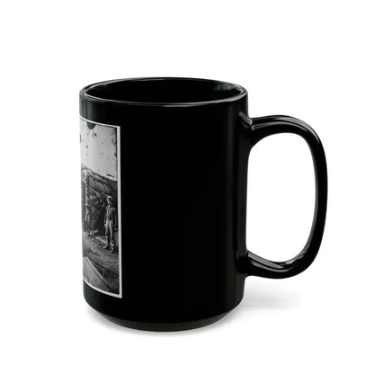 Fort Burnham, Va. (The Former Confederate Fort Harrison). Federal Soldiers In Front Of Bomb-Proof Headquarters (U.S. Civil War) Black Coffee Mug - Go Mug Yourself