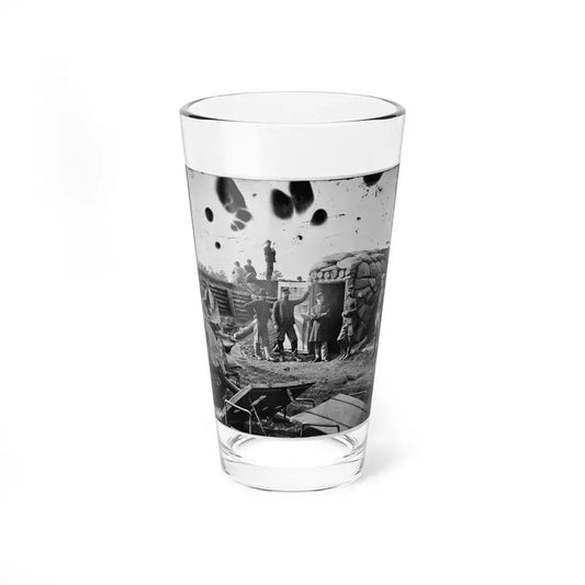 Fort Burnham, Va. (The Former Confederate Fort Harrison). Federal Soldiers In Front Of Bomb-Proof Headquarters (U.S. Civil War) Pint Glass 16oz 16oz - Go Mug Yourself