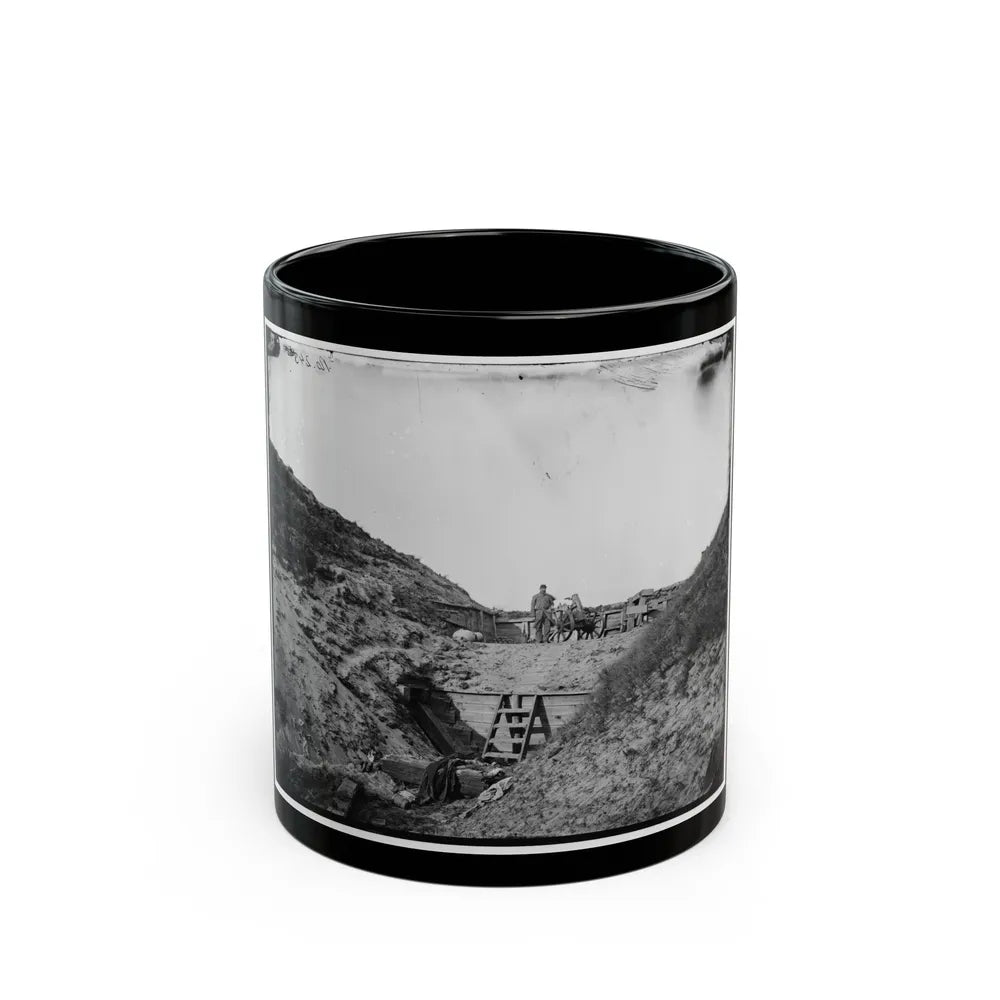 Fort Fisher, N.C. Interior View, Showing Traverse With Dismounted Gun (U.S. Civil War) Black Coffee Mug-11oz-Go Mug Yourself