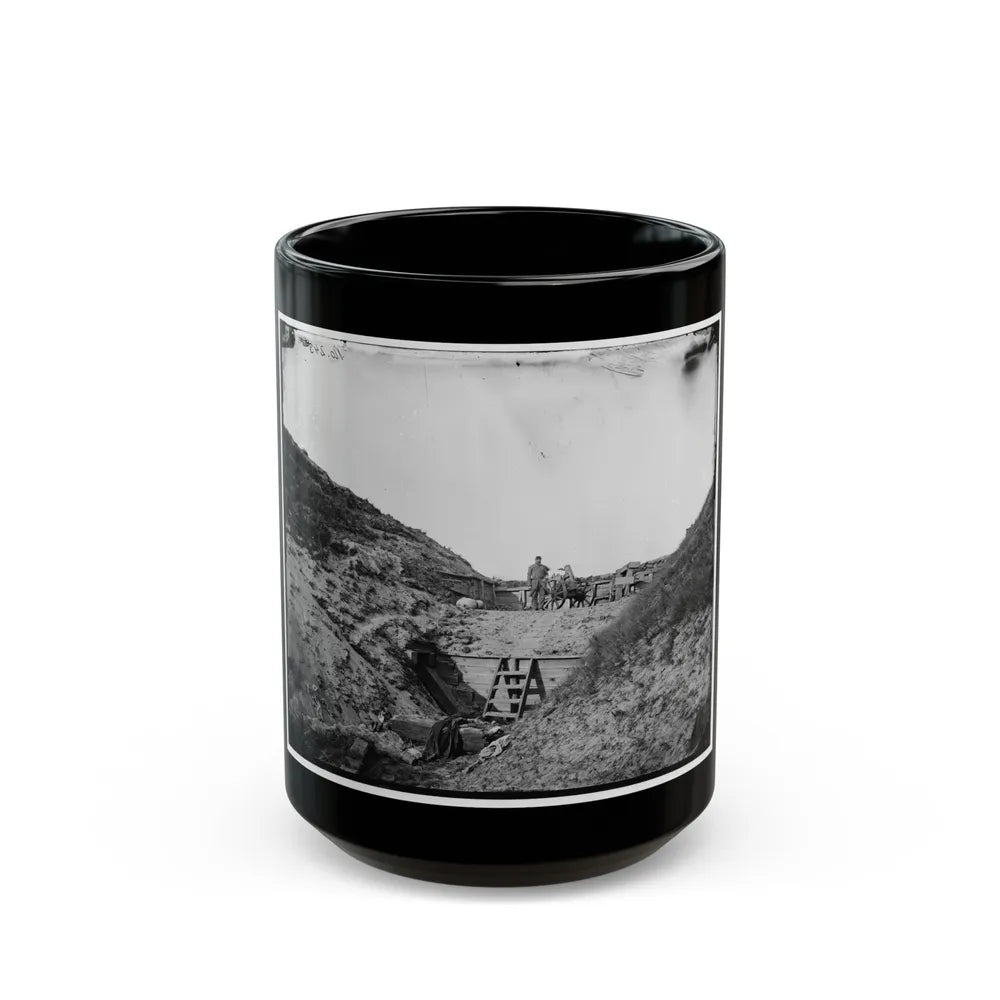 Fort Fisher, N.C. Interior View, Showing Traverse With Dismounted Gun (U.S. Civil War) Black Coffee Mug-15oz-Go Mug Yourself