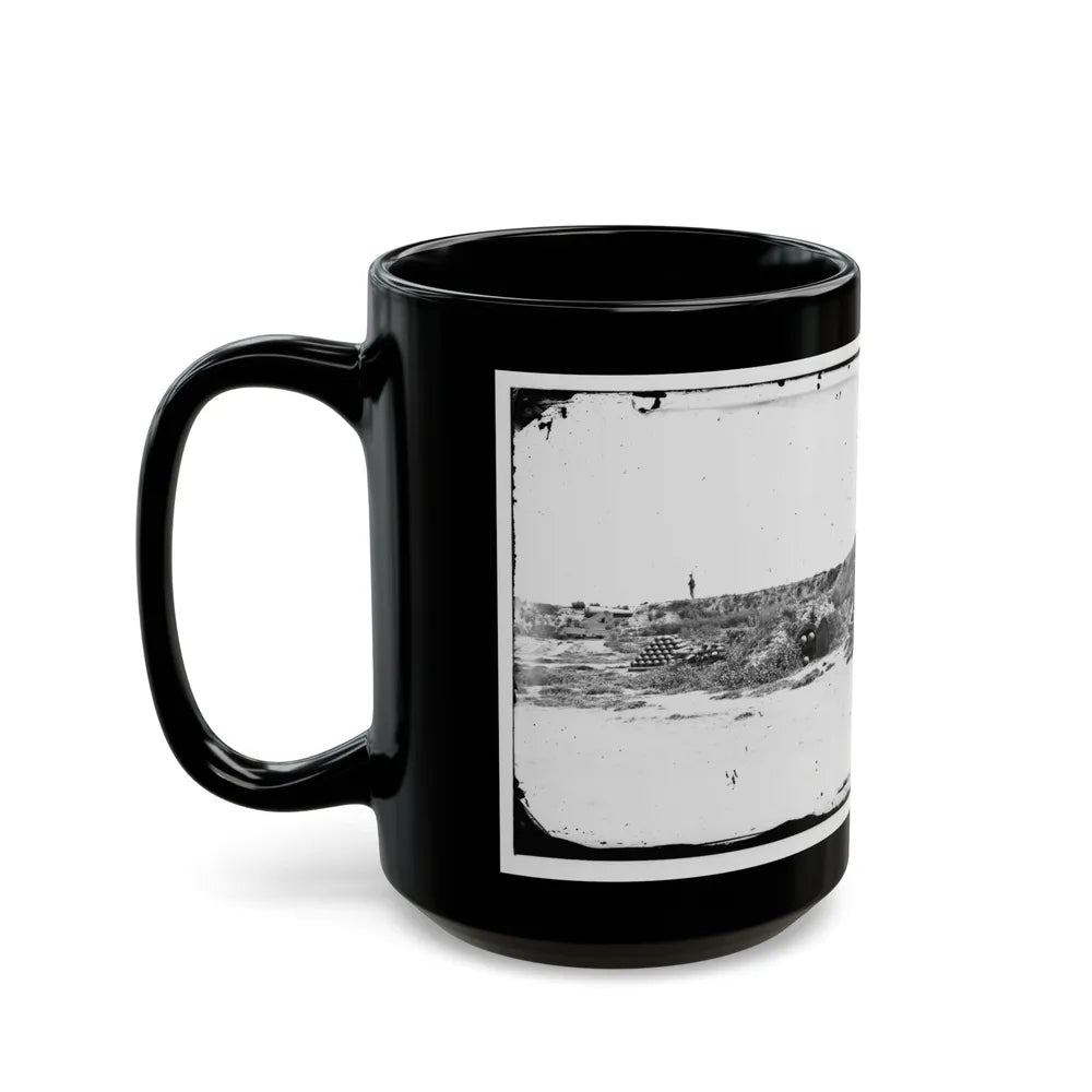 Fort Fisher, N.C. Interior View (U.S. Civil War) Black Coffee Mug-Go Mug Yourself