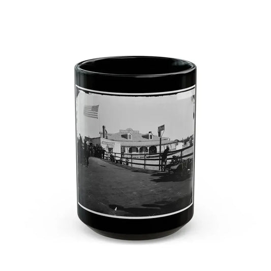 Fort Monroe, Va. Captain Of The Port's Office And The Hygeia Dining Saloon (U.S. Civil War) Black Coffee Mug 15oz - Go Mug Yourself