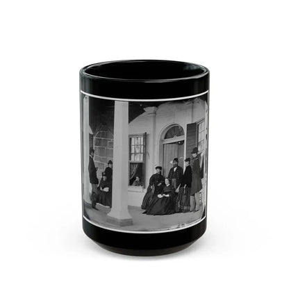 Fort Monroe, Va. Officers And Ladies On Porch Of A Garrison House (U.S. Civil War) Black Coffee Mug 15oz - Go Mug Yourself