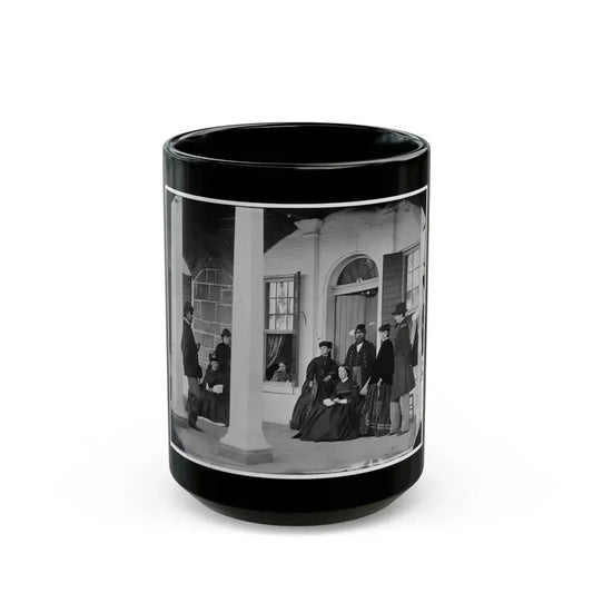 Fort Monroe, Va. Officers And Ladies On Porch Of A Garrison House (U.S. Civil War) Black Coffee Mug 15oz - Go Mug Yourself