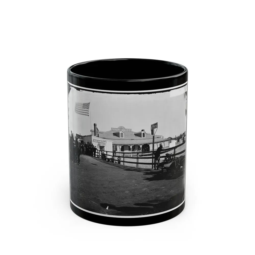 Fort Monroe, Va. Captain Of The Port's Office And The Hygeia Dining Saloon (U.S. Civil War) Black Coffee Mug-11oz-Go Mug Yourself