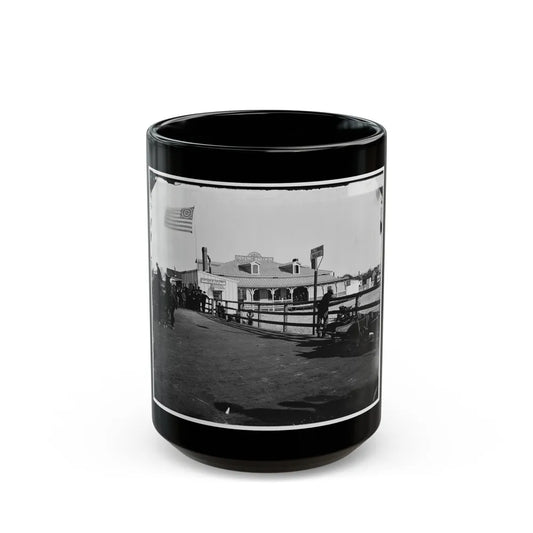 Fort Monroe, Va. Captain Of The Port's Office And The Hygeia Dining Saloon (U.S. Civil War) Black Coffee Mug-15oz-Go Mug Yourself