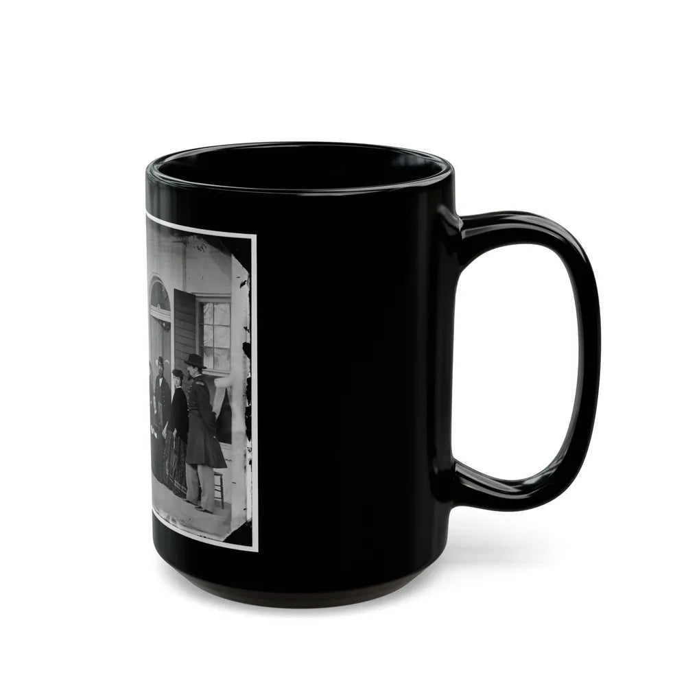 Fort Monroe, Va. Officers And Ladies On Porch Of A Garrison House (U.S. Civil War) Black Coffee Mug-Go Mug Yourself