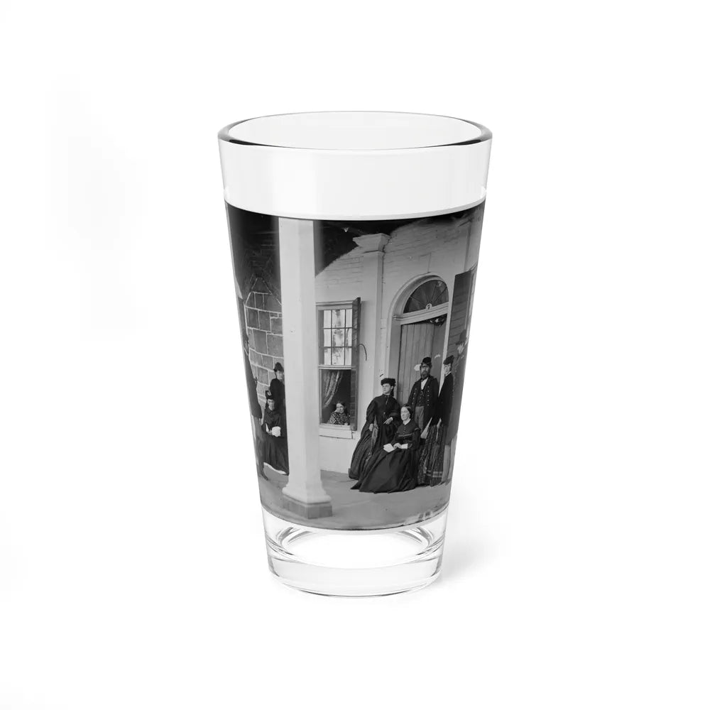 Fort Monroe, Va. Officers And Ladies On Porch Of A Garrison House (U.S. Civil War) Pint Glass 16oz-16oz-Go Mug Yourself