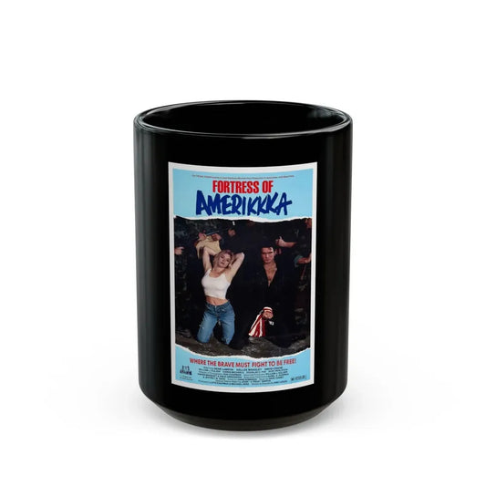FORTRESS OF AMERIKKKA 1989 Movie Poster - Black Coffee Mug 15oz - Go Mug Yourself