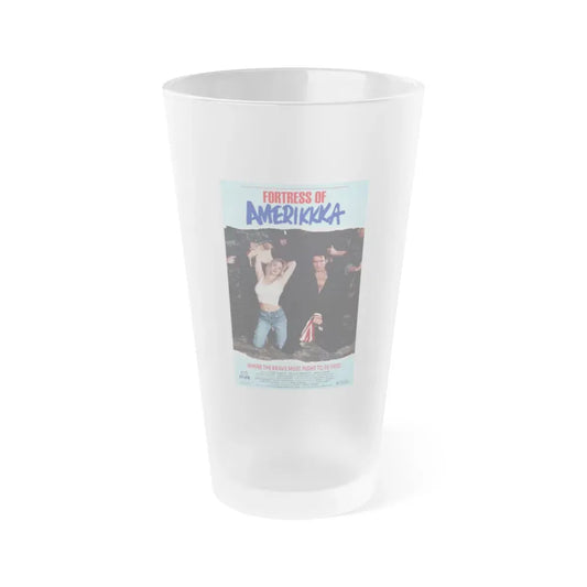 FORTRESS OF AMERIKKKA 1989 Movie Poster - Frosted Pint Glass 16oz 16oz Frosted - Go Mug Yourself