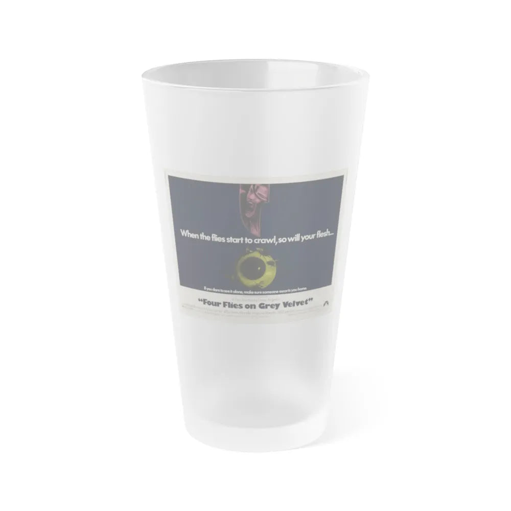 FOUR FLIES ON GREY VELVET 1971 Movie Poster - Frosted Pint Glass 16oz-16oz-Frosted-Go Mug Yourself