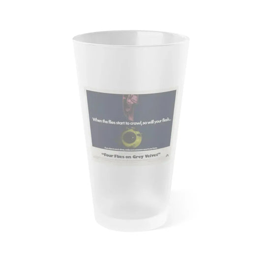 FOUR FLIES ON GREY VELVET 1971 Movie Poster - Frosted Pint Glass 16oz 16oz Frosted - Go Mug Yourself
