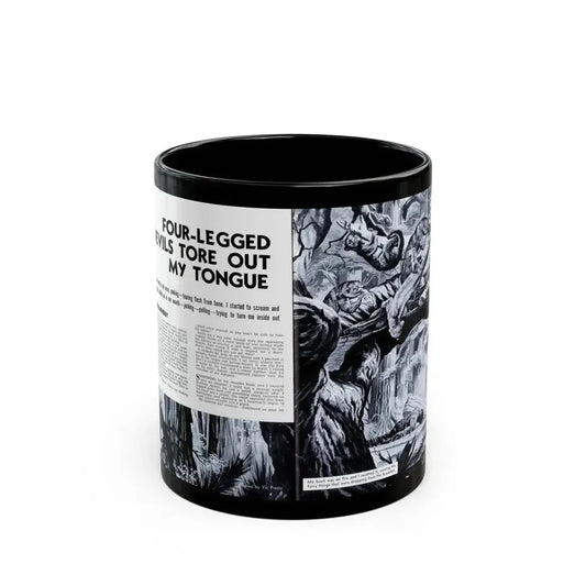 Four-Legged Devils Tore Out My Tongue, True Men Stories, October 1957 - Black Coffee Mug 11oz - Go Mug Yourself