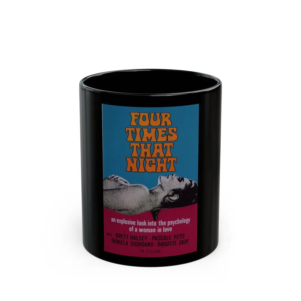 FOUR TIMES THAT NIGHT 1971 Movie Poster - Black Coffee Mug-11oz-Go Mug Yourself