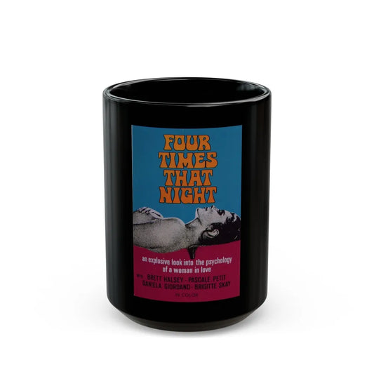 FOUR TIMES THAT NIGHT 1971 Movie Poster - Black Coffee Mug-15oz-Go Mug Yourself