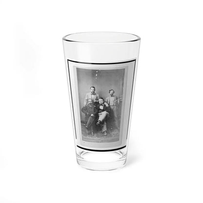 Four Unidentified Men Including At Least One Union Officer, Full-Length Portrait, Seated And Standing, Facing Front (U.S. Civil War) Pint Glass 16oz-16oz-Go Mug Yourself