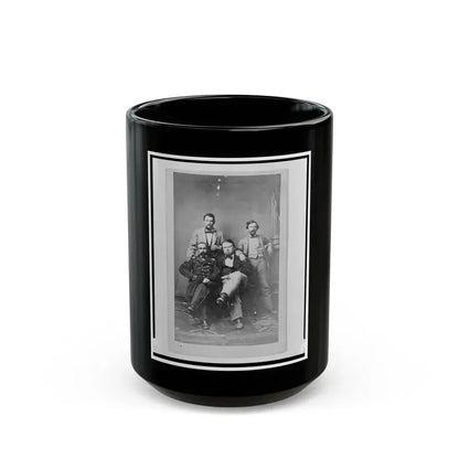Four Unidentified Men Including At Least One Union Officer, Full-Length Portrait, Seated And Standing, Facing Front (U.S. Civil War) Black Coffee Mug 15oz - Go Mug Yourself