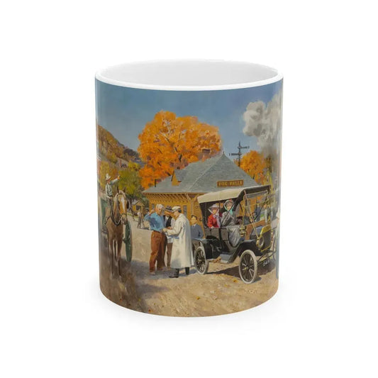 Fox Fals Town Scene - White Coffee Mug 11oz - Go Mug Yourself