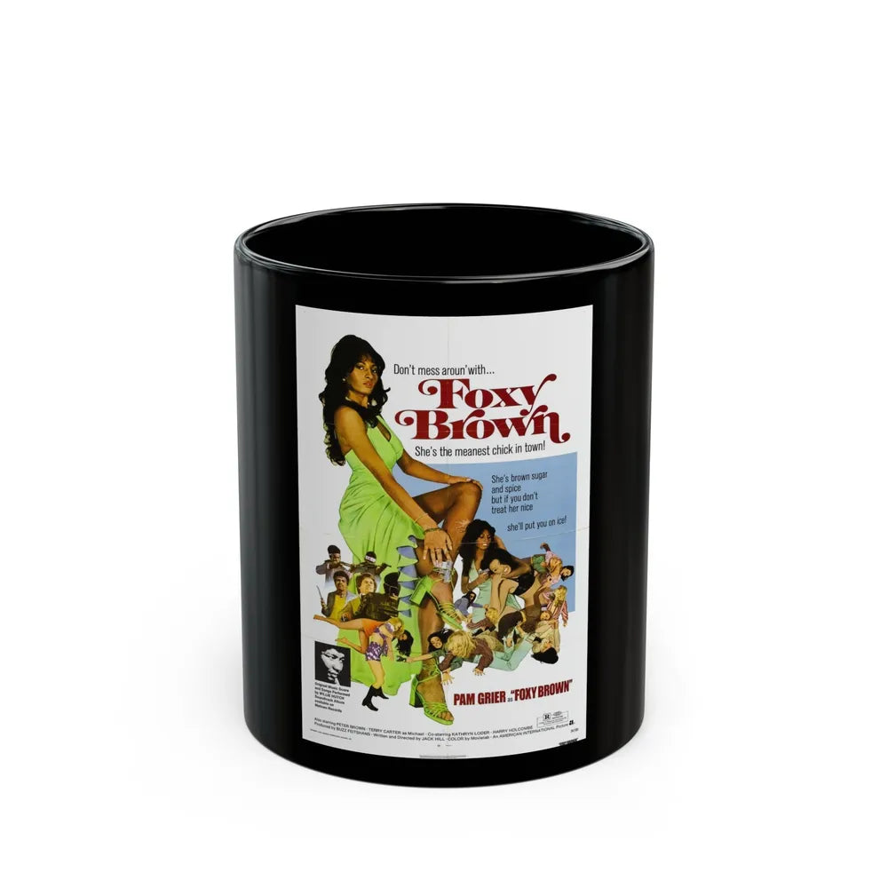 FOXY BROWN 1974 Movie Poster - Black Coffee Mug-11oz-Go Mug Yourself